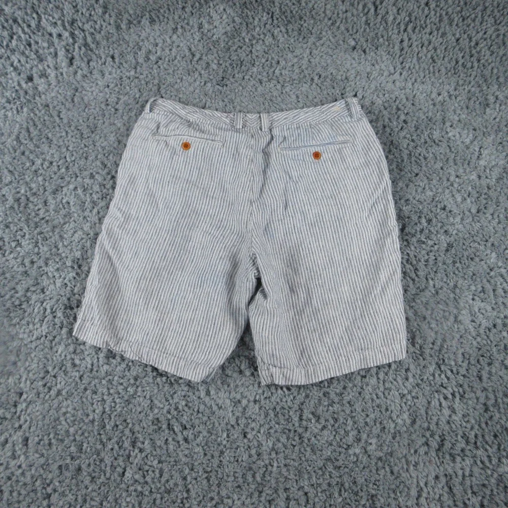 Tommy Bahama Shorts Mens 35 Blue Striped Linen Chino 34x9*